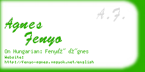 agnes fenyo business card